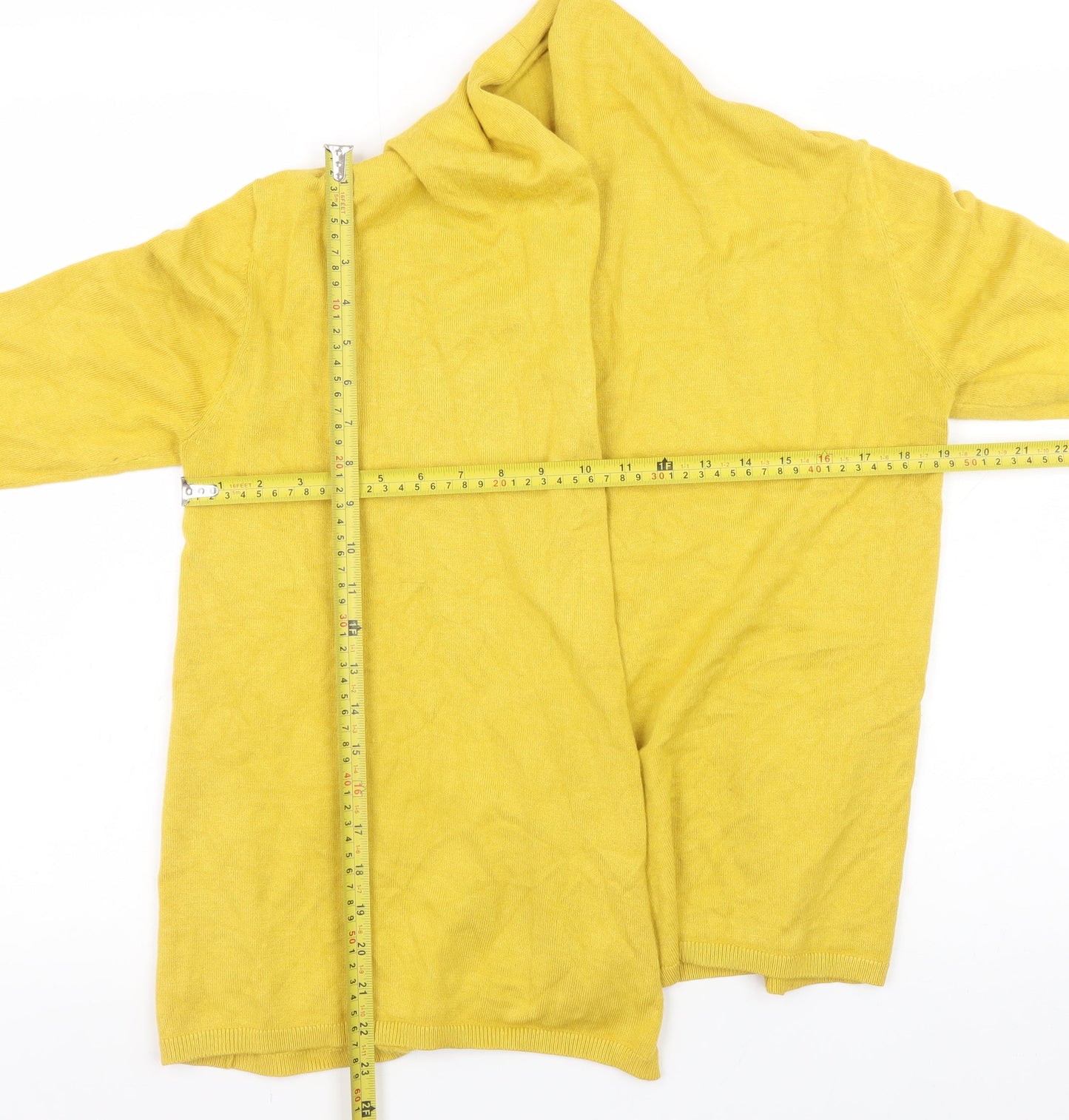 Dunnes Women Yellow Knit Long Sleeve Open Cardigan M