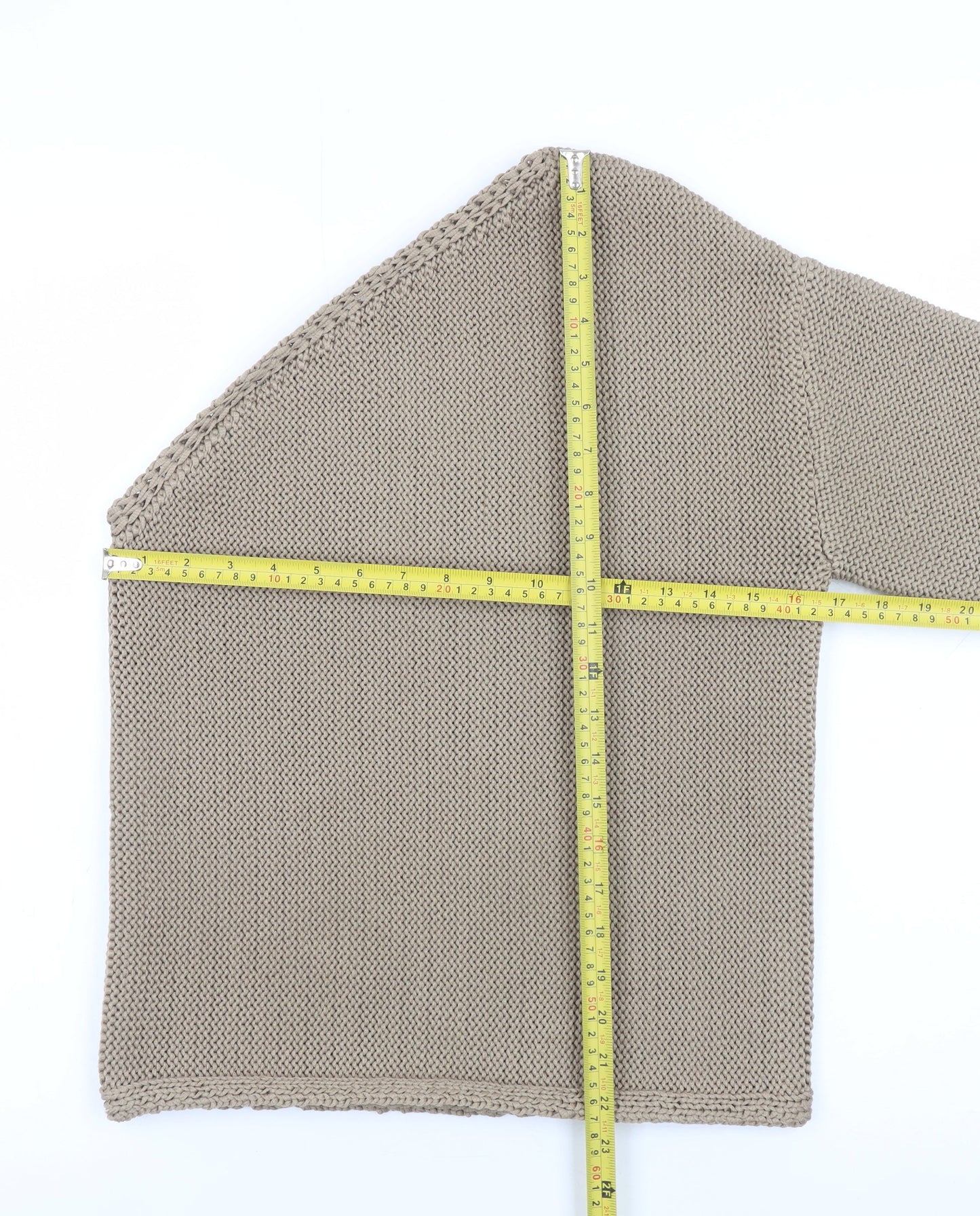 Marks and Spencer Women Beige Asymmetrical Long Sleeve Knit Pullover Jumper S