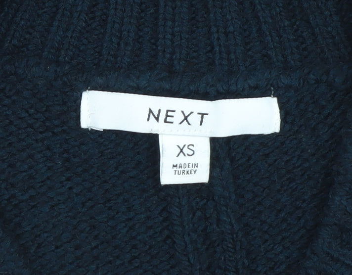Next Womens Black V-Neck Knit Pullover Jumper XS
