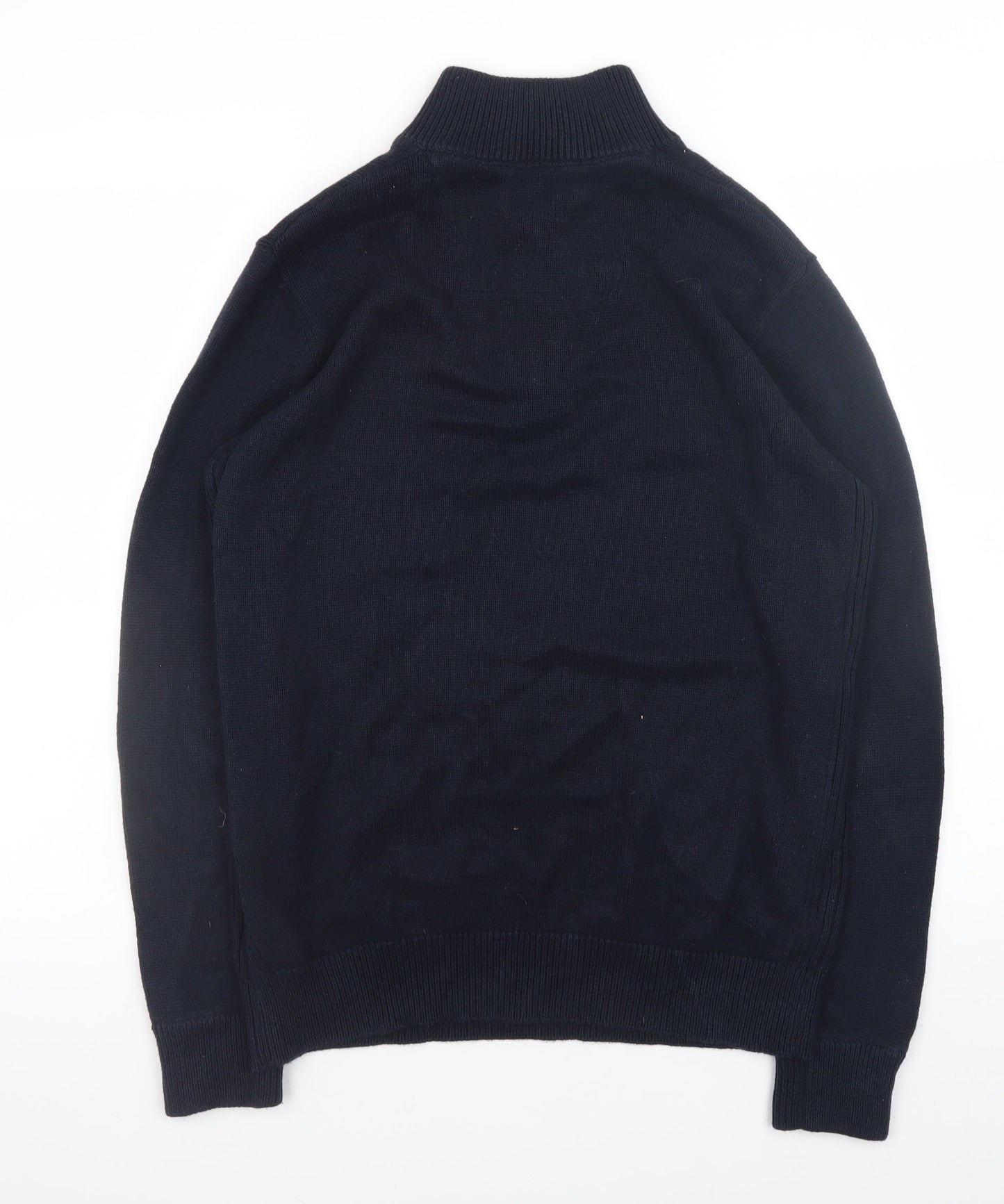 John Partridge Men's Blue Cotton Henley Jumper Size M