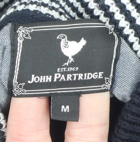 John Partridge Men's Blue Cotton Henley Jumper Size M