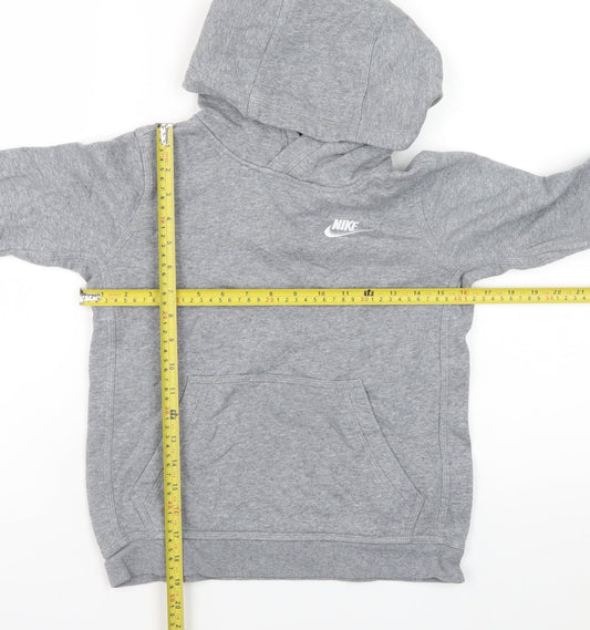Nike Boys Grey Pullover Fleece Hoodie Size 8-9 Years Hooded Sweatshirt