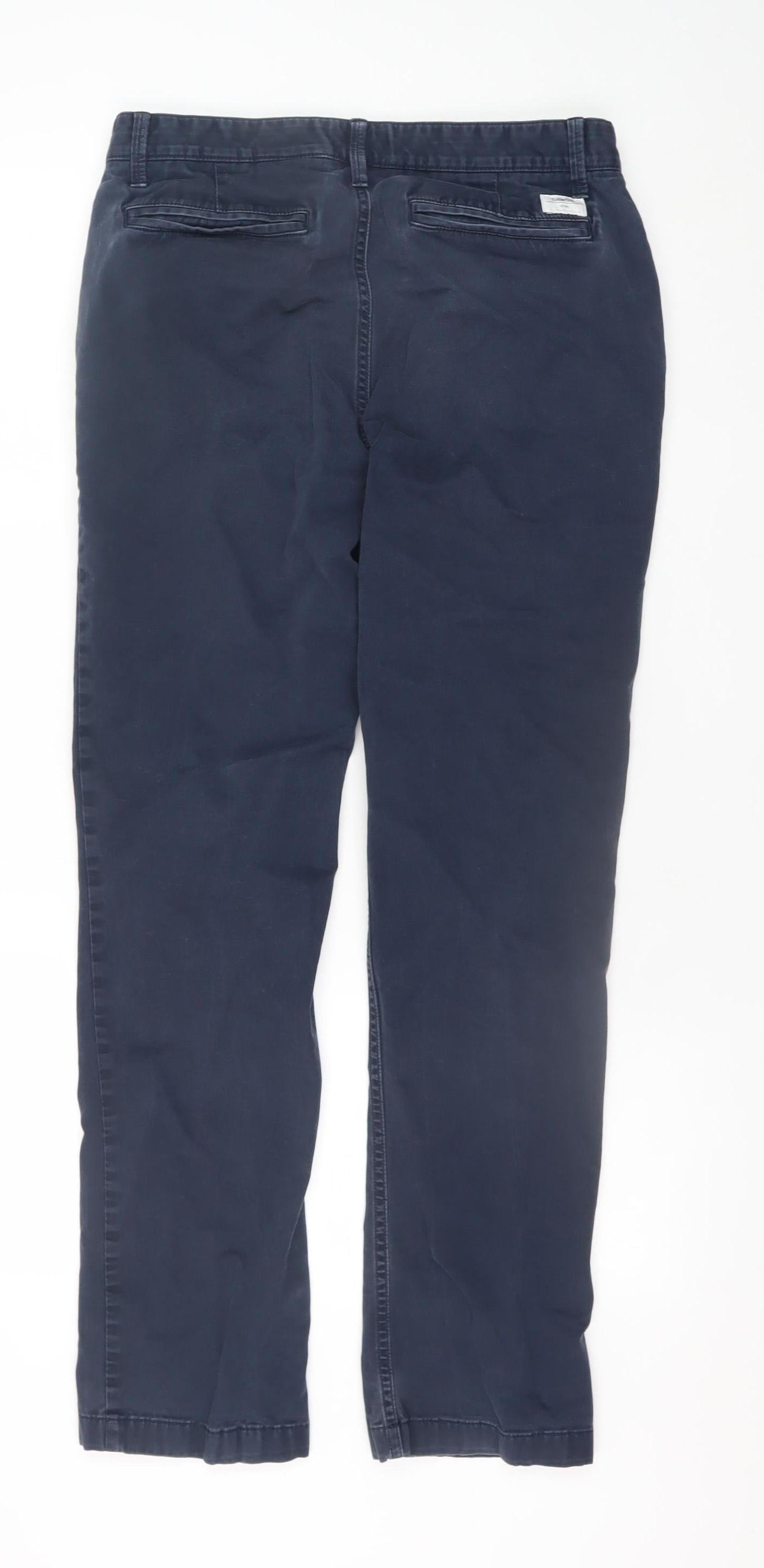 Timberland Men's Navy Blue Chino Trousers Size W30 L32 Cotton Blend