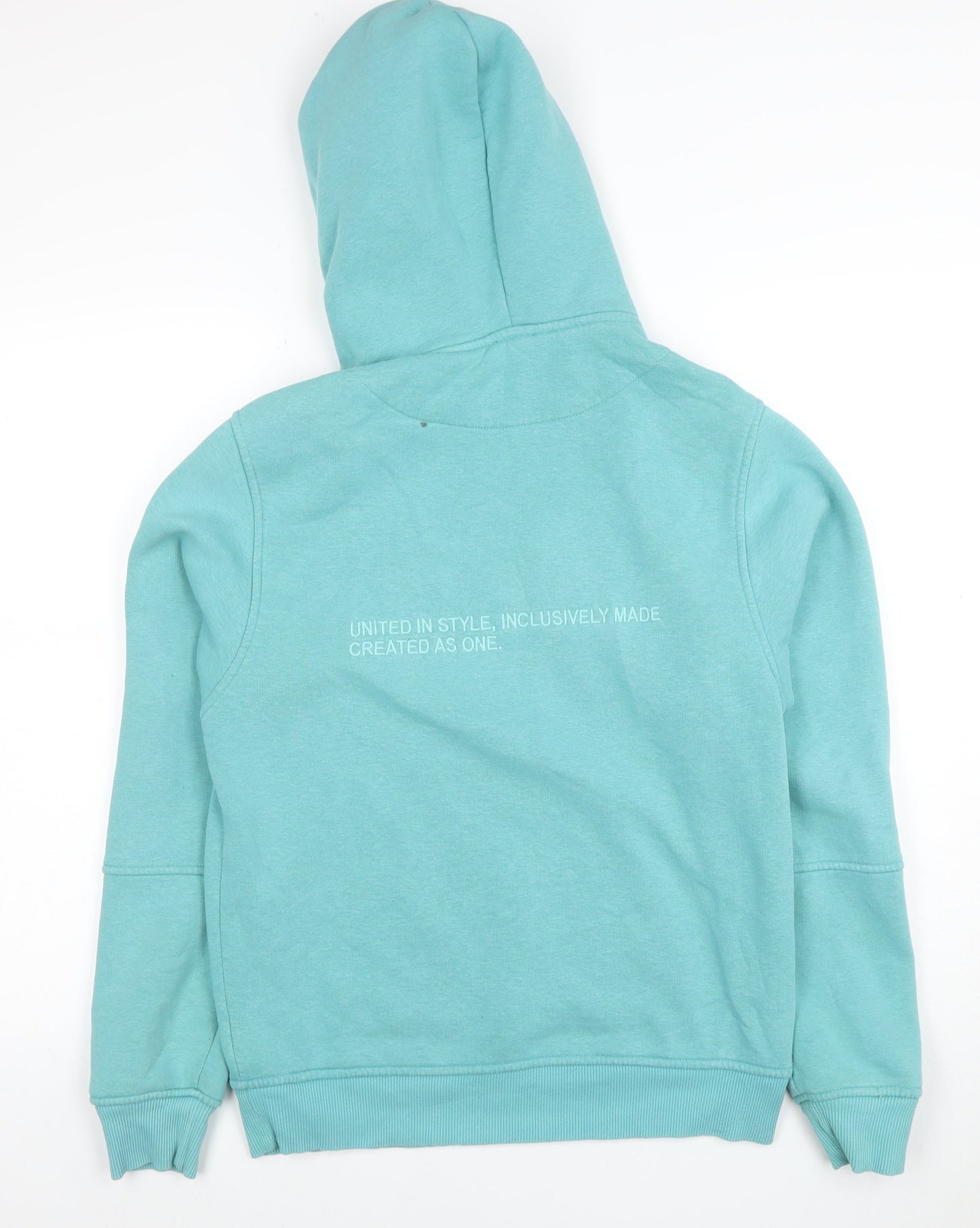 River Island Mens Blue Pullover Hoodie XS Logo Graphic Fleece