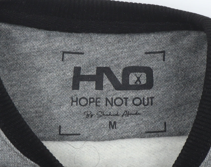 Hope Not Out Men's Grey Crew Neck Graphic Sweatshirt M