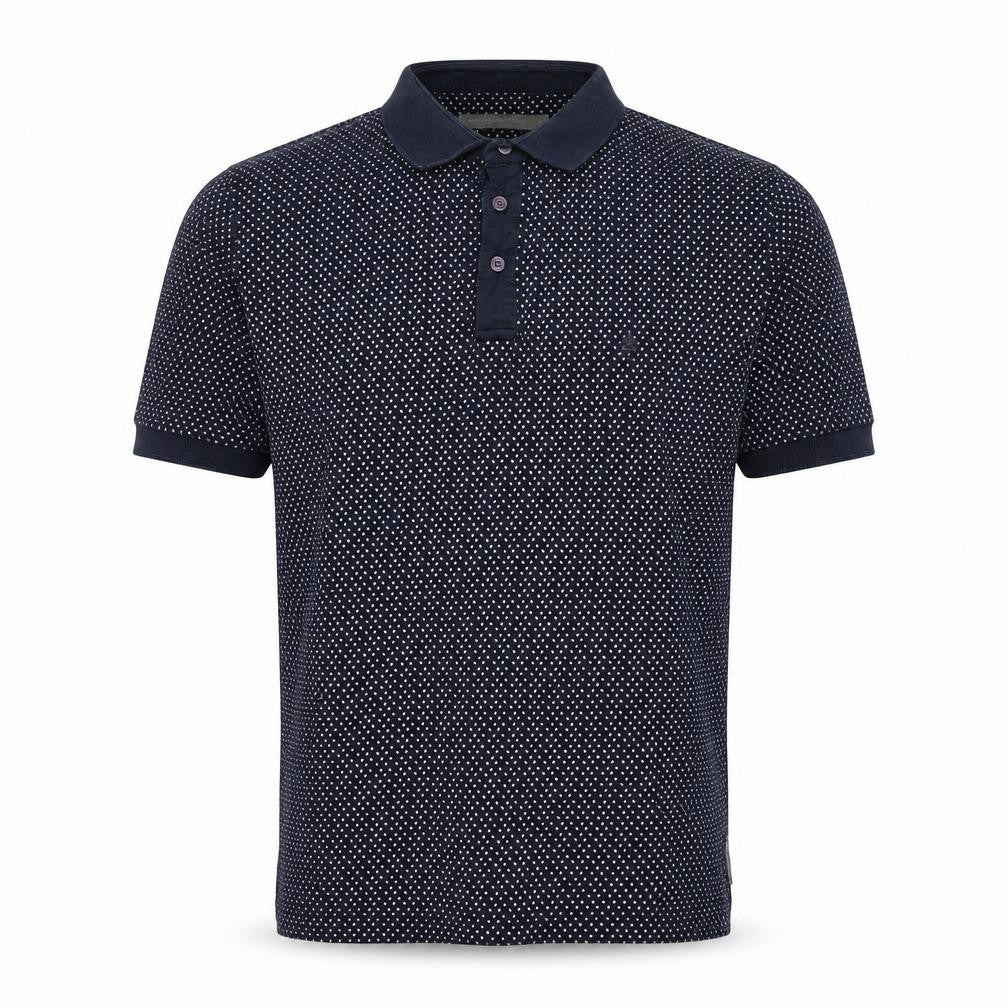 French Connection Men's Navy Polka Dot Cotton Polo Shirt Size L