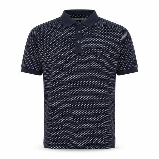French Connection Men's Navy Polka Dot Cotton Polo Shirt Size L