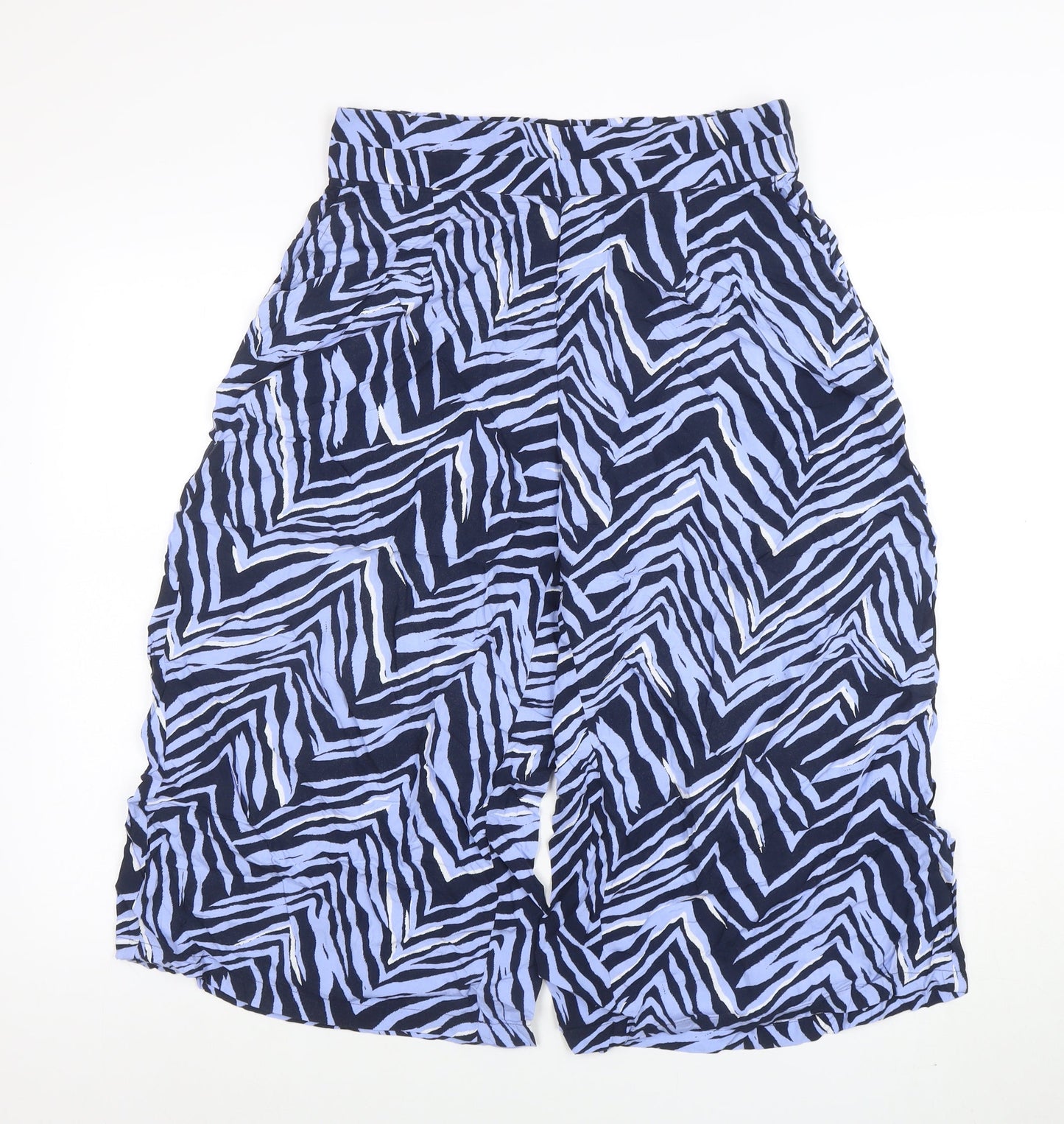 Marks and Spencer Women’s Blue Animal Print Cropped Trousers Size 10