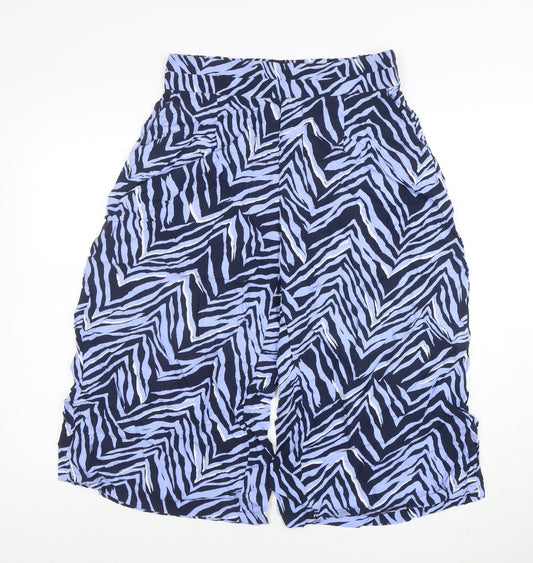 Marks and Spencer Women’s Blue Animal Print Cropped Trousers Size 10