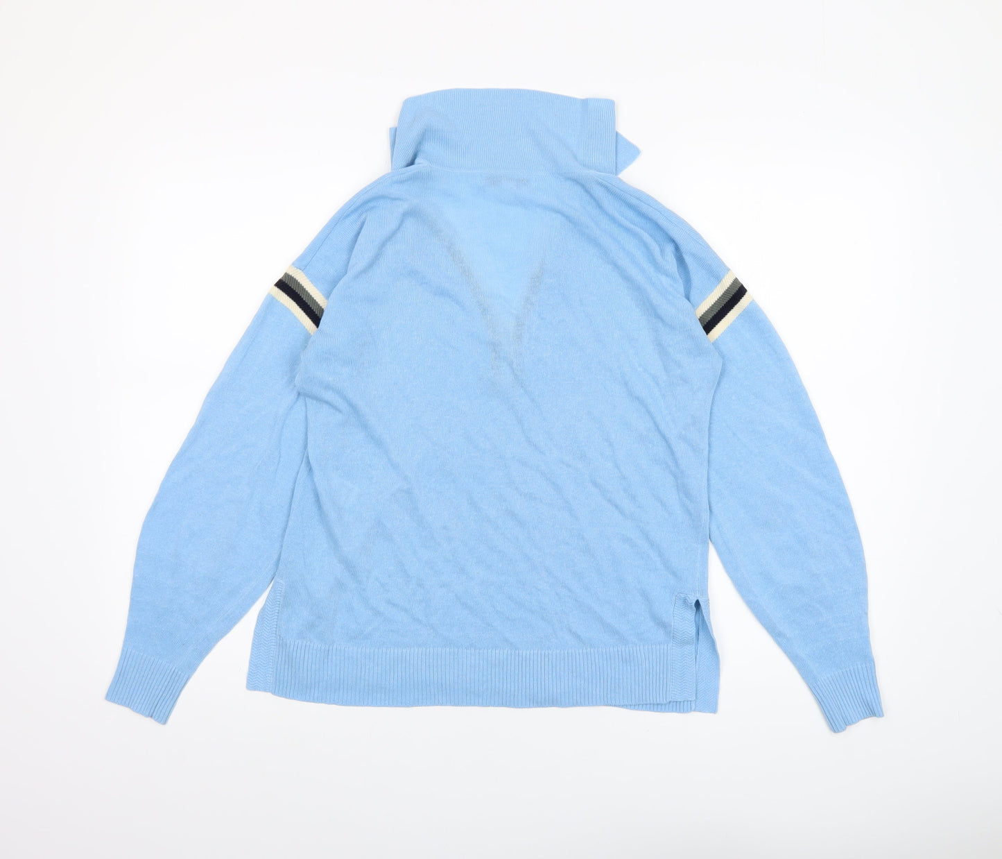 Next Women's Blue Collared Pullover Jumper Size S Lightweight Knit
