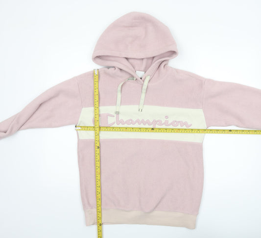 Champion Womens Pink XS Pullover Hoodie Fleece Logo Sweatshirt