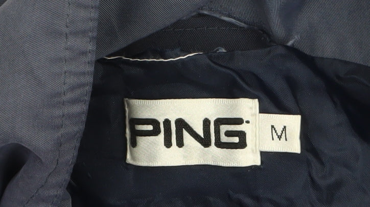 PING Men's Blue Windbreaker Jacket Size M Polyester Nylon Lightweight