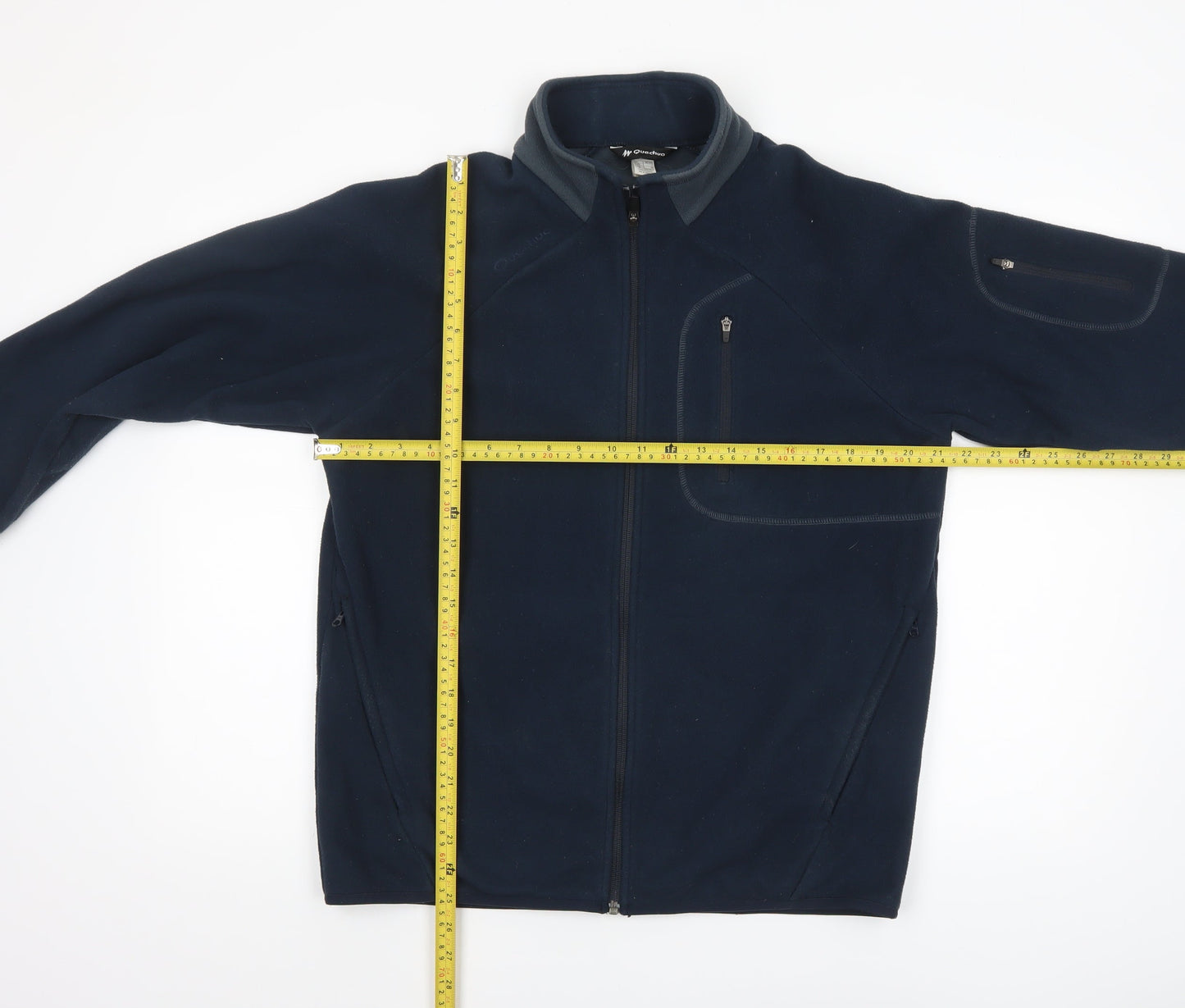 Quechua Men's Blue Fleece Full Zip Jacket L Regular Fit Outdoor