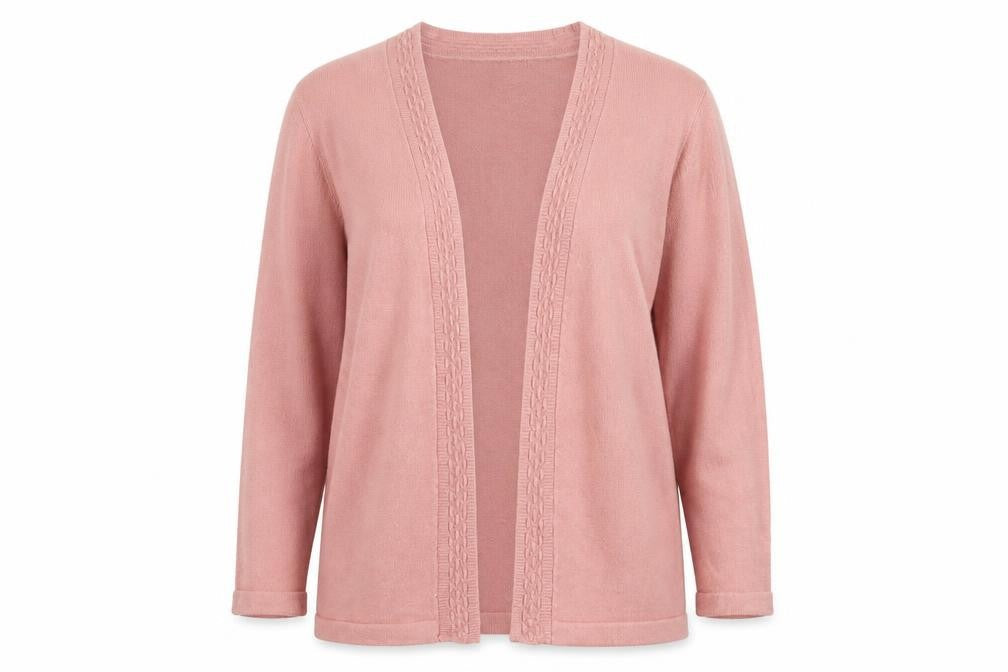 Julipa Women’s Pink Long Sleeve Cardigan Size 12/14 Acrylic Knit