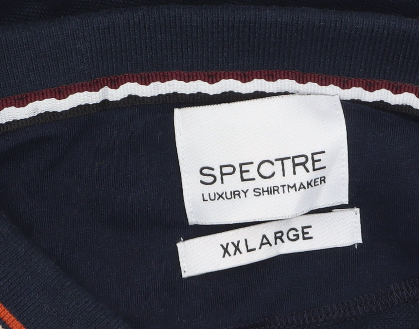 Spectre Men's Blue 2XL Cotton Polo Shirt Short Sleeve Classic Fit