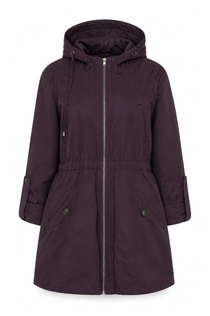 Savida Women's Purple Hooded Mid-Length Parka Coat Size 10