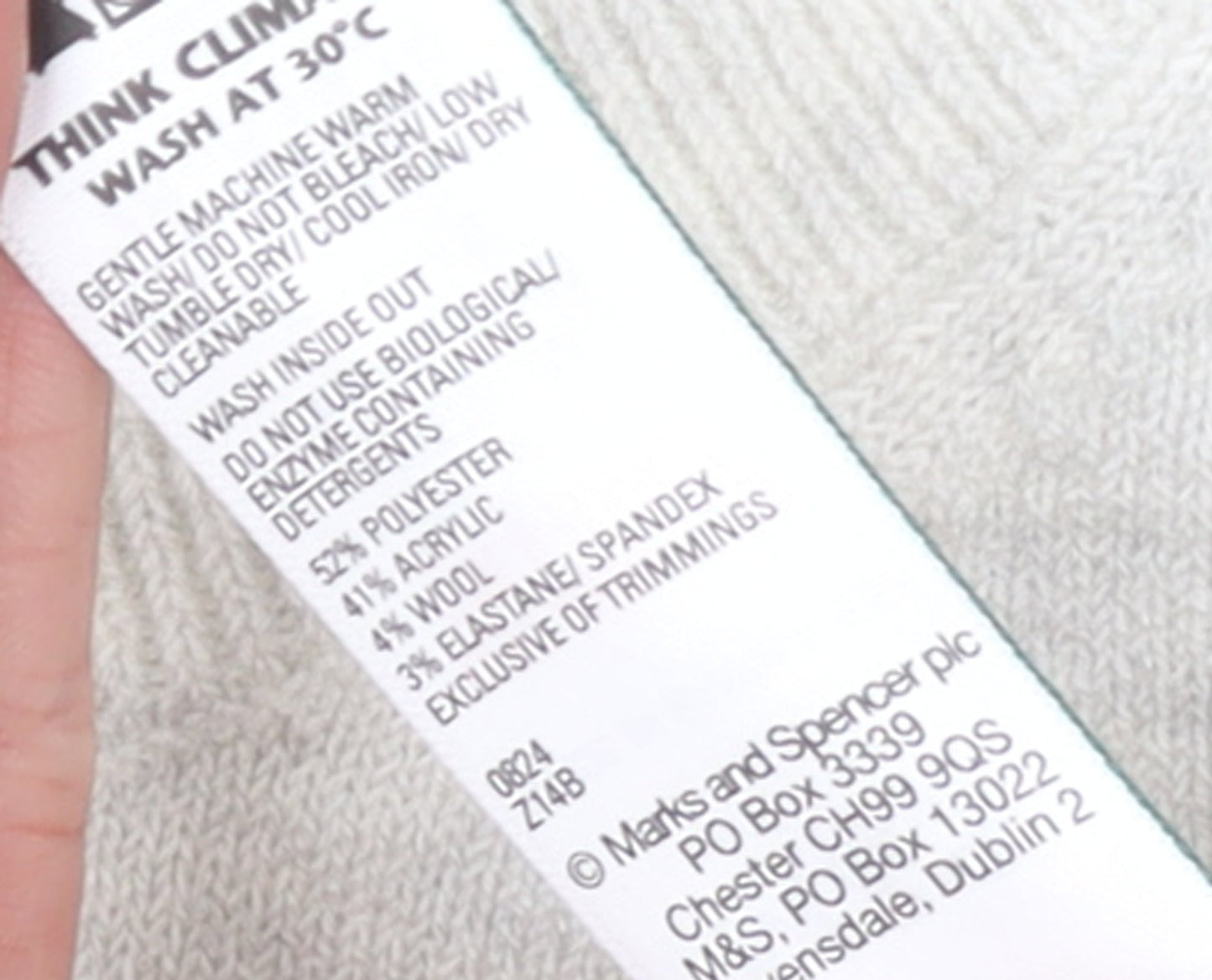 Marks and Spencer Women’s Grey Striped Roll Neck Jumper Size M