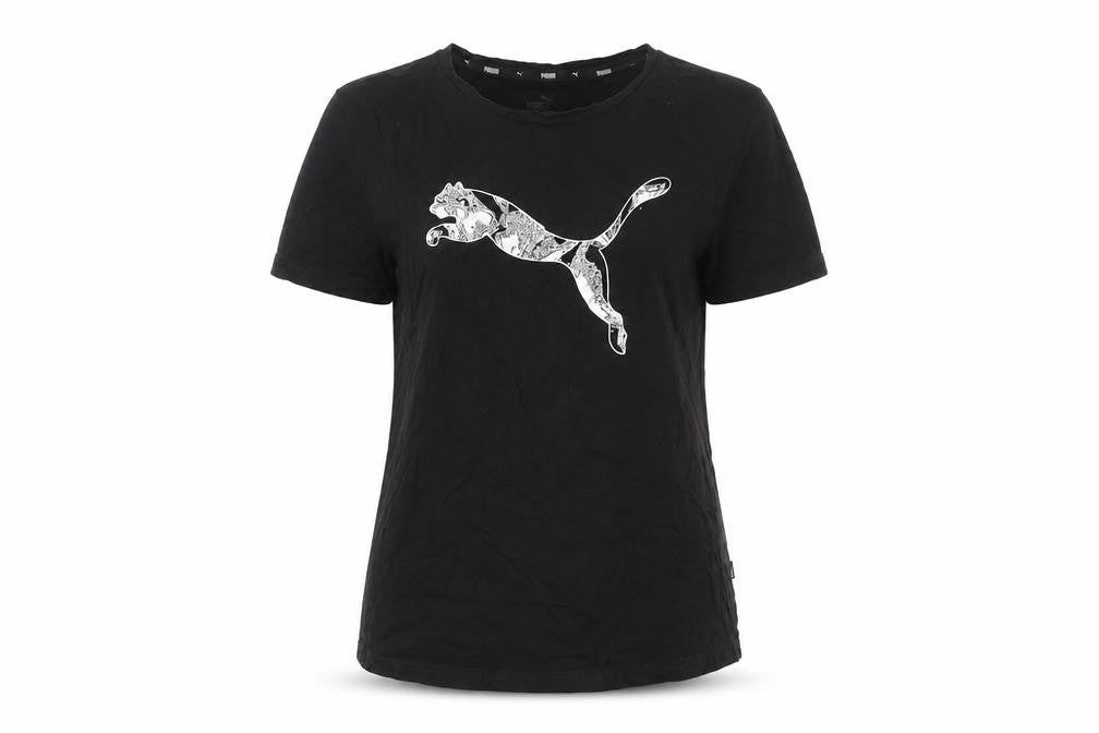 Puma Womens Black Cotton Sports T-Shirt Size L