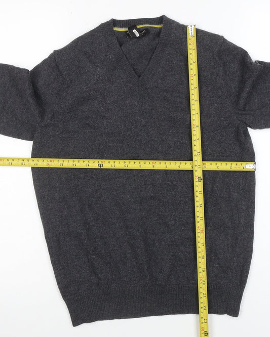 Banana Republic Men’s Grey M V-Neck Extra Fine Merino Wool Jumper