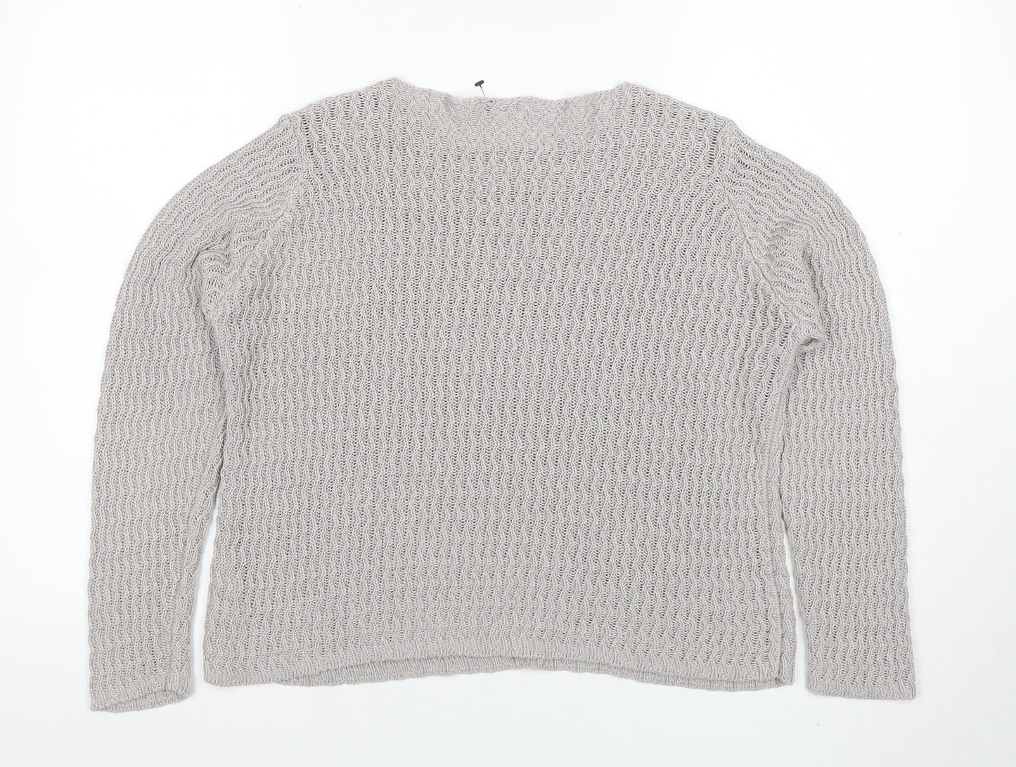 Marks and Spencer Women’s Grey Cotton Acrylic Chunky Knit Jumper Size 14