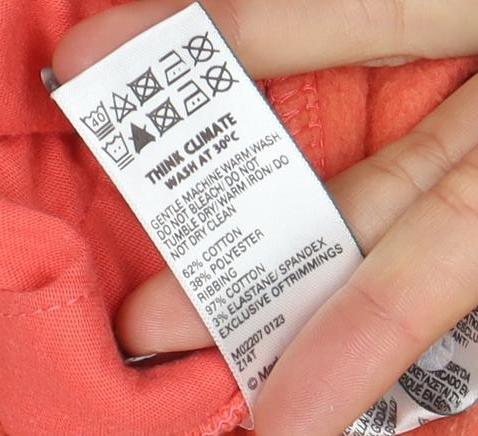 Marks and Spencer Women Coral Pullover Sweatshirt Size 12 Cotton Blend