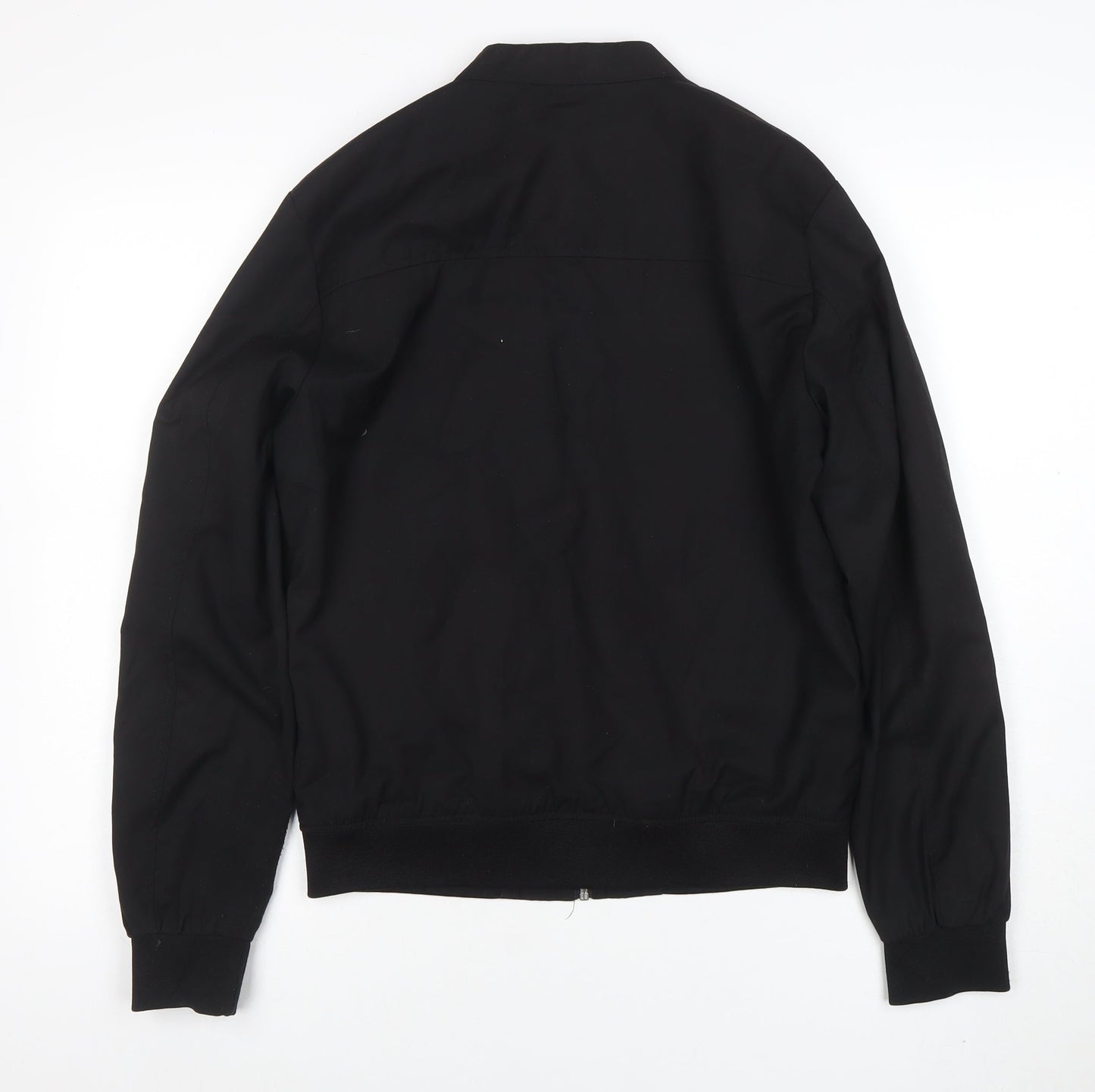 Zara Man Black Bomber Jacket Men M Full Zip Casual Lightweight