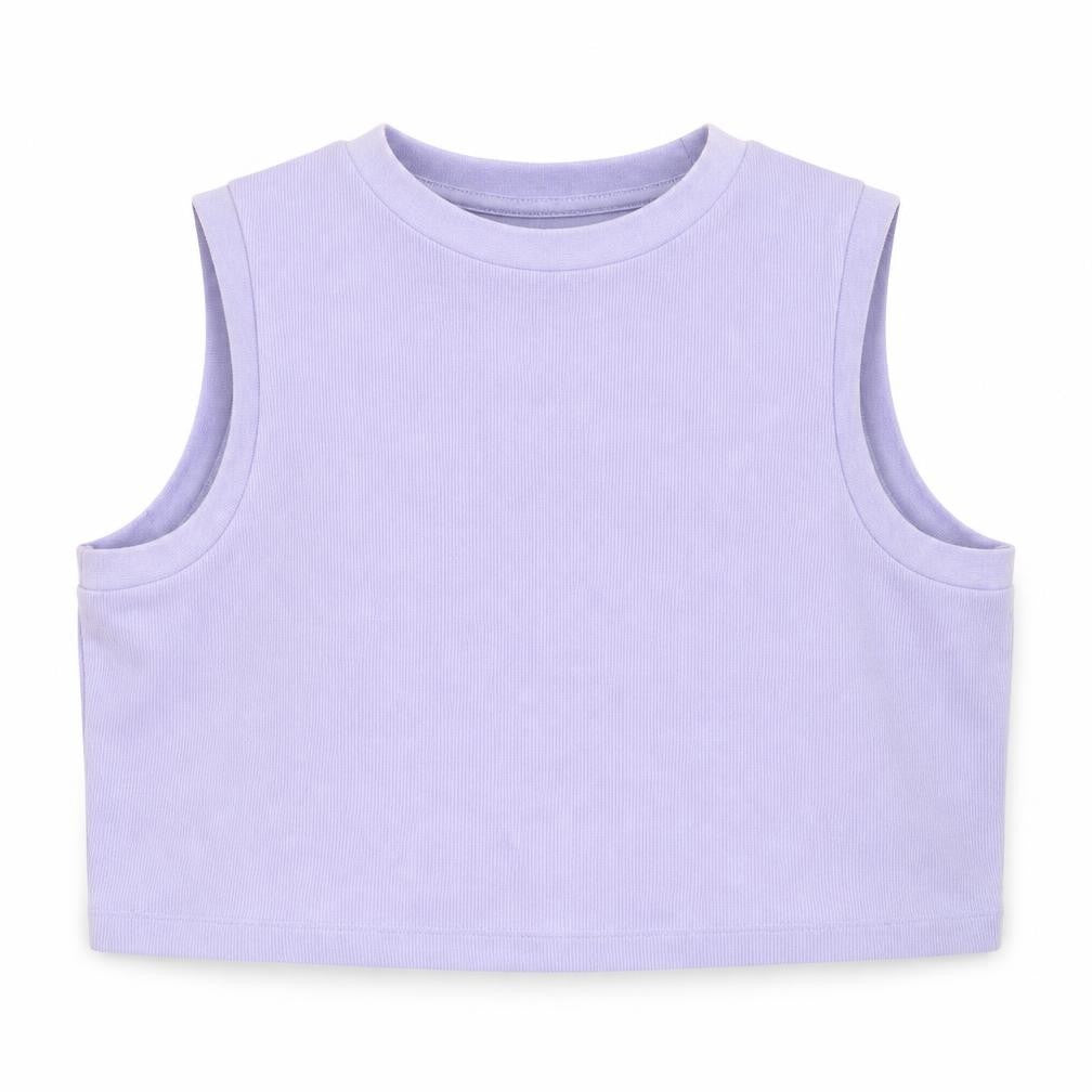 ASOS Design Women’s Purple Cropped Tank Top UK 8 Polyester Cotton