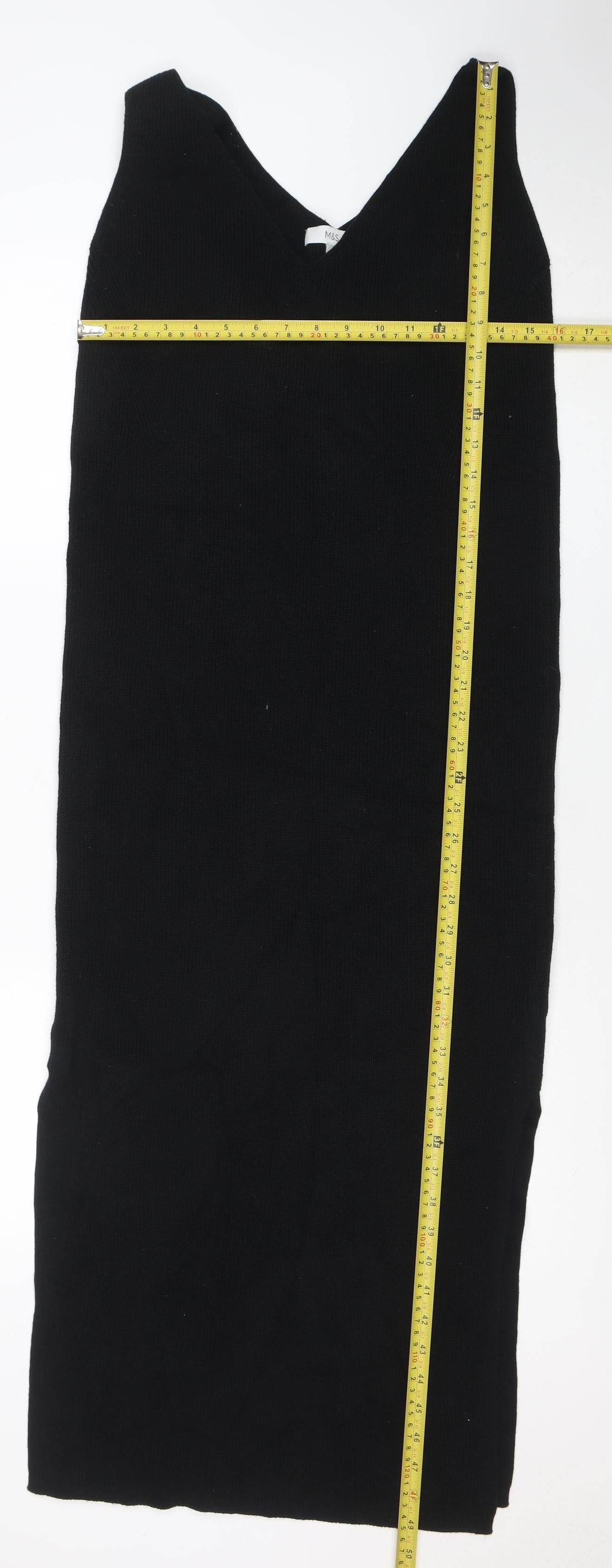 Marks and Spencer Women’s Black Sleeveless Bodycon Midi Dress Size S