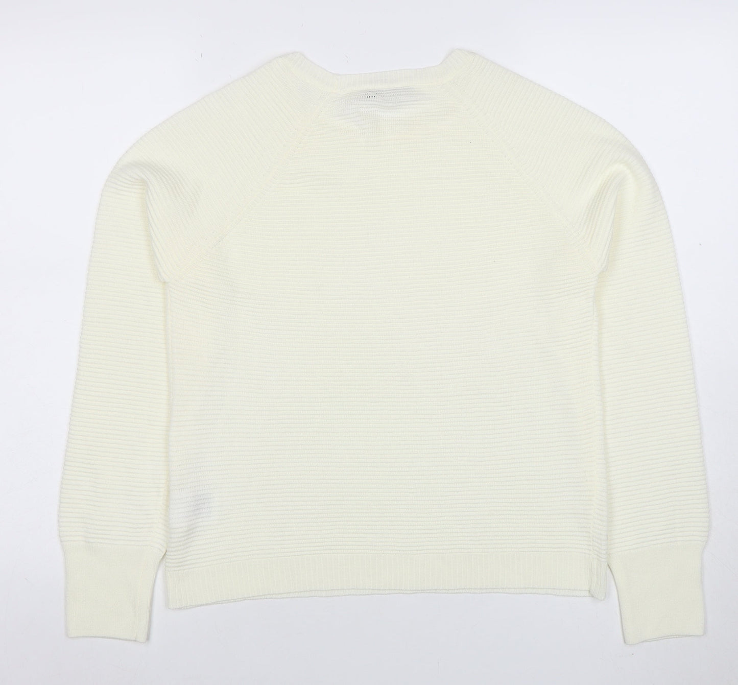 LCW Casual Women's Ivory Knit Crew Neck Pullover Jumper Size M