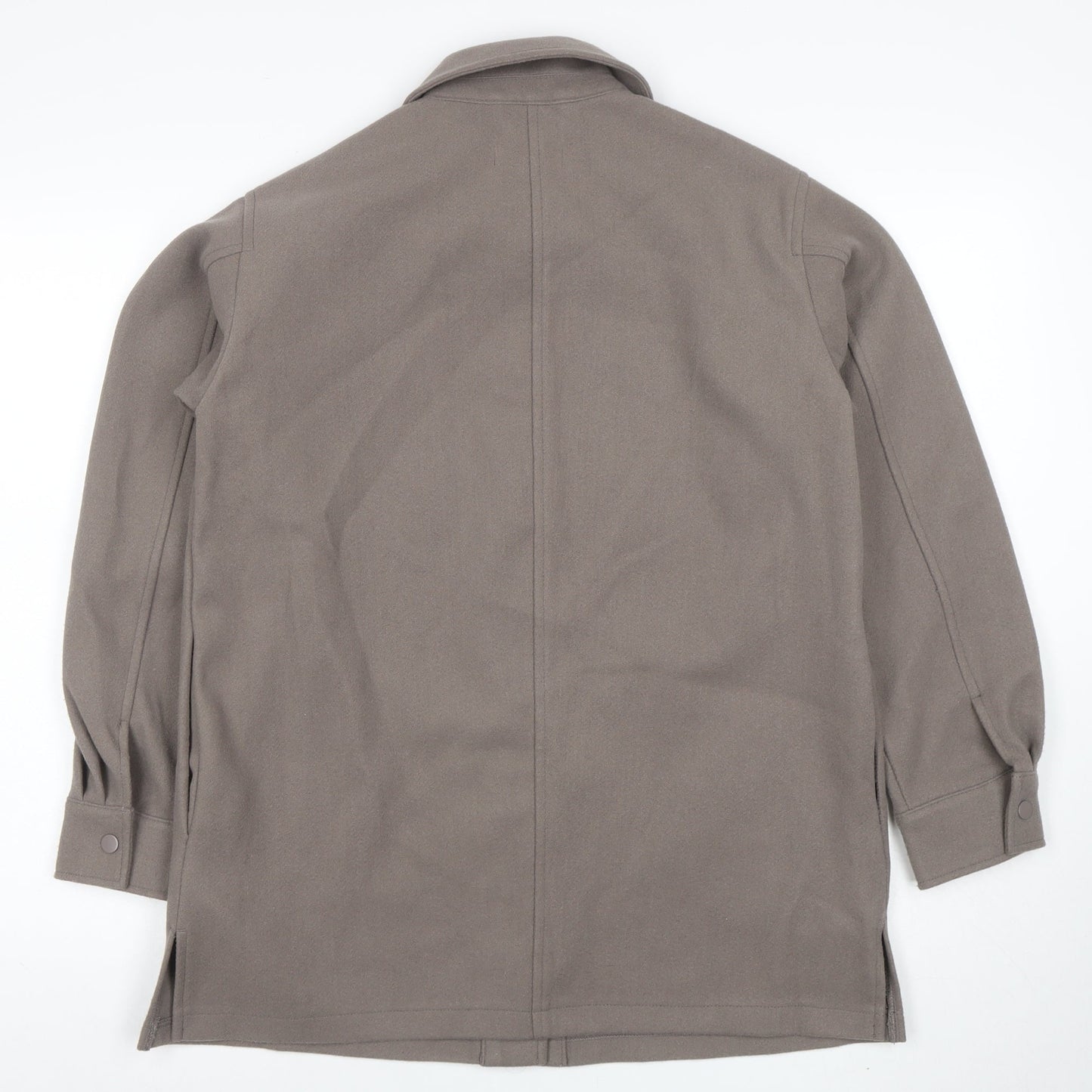 New Look Womens Brown Regular Fit Mid-Length Shacket Jacket Size 8