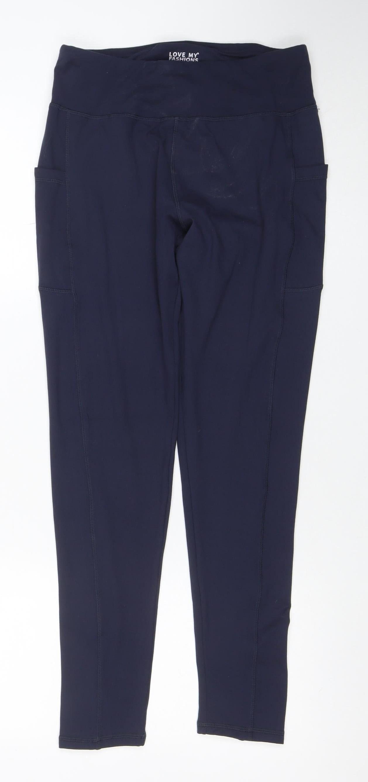 Love My Fashions Women’s Blue M Slim Fit Stretch Active Leggings