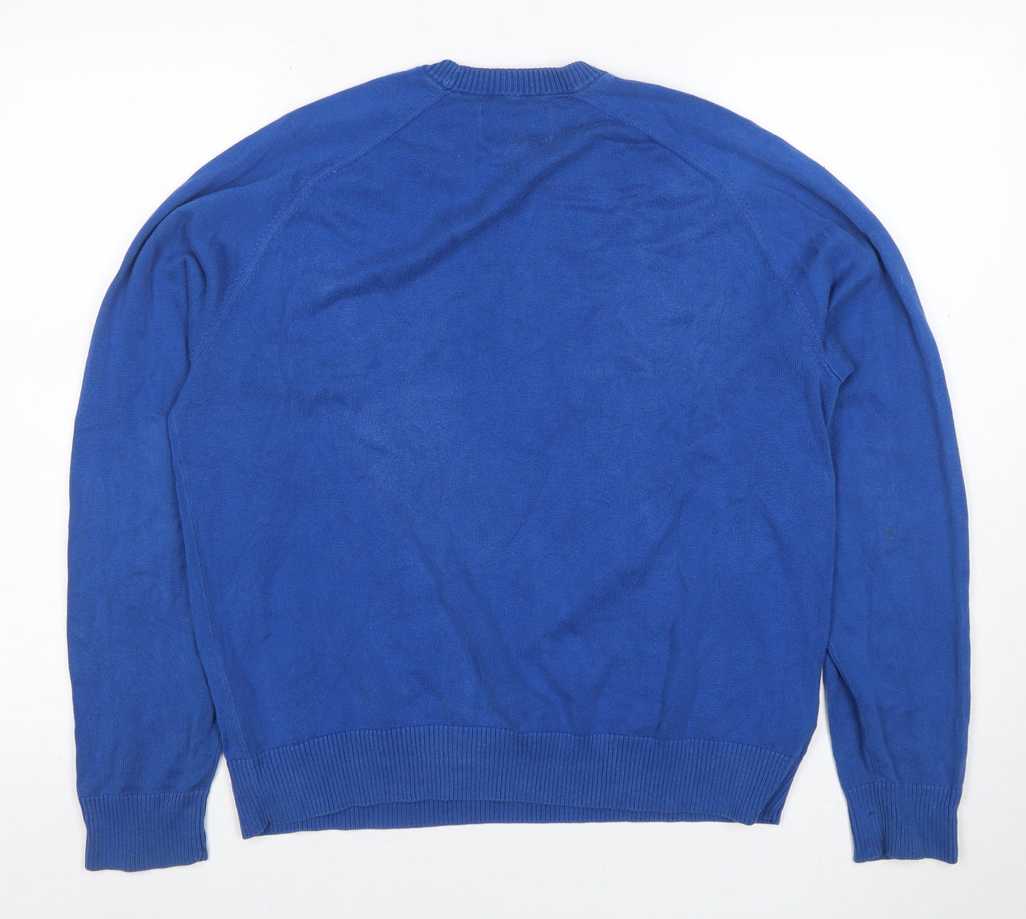Original Penguin Men's Blue Cotton Crew Neck Jumper Size L