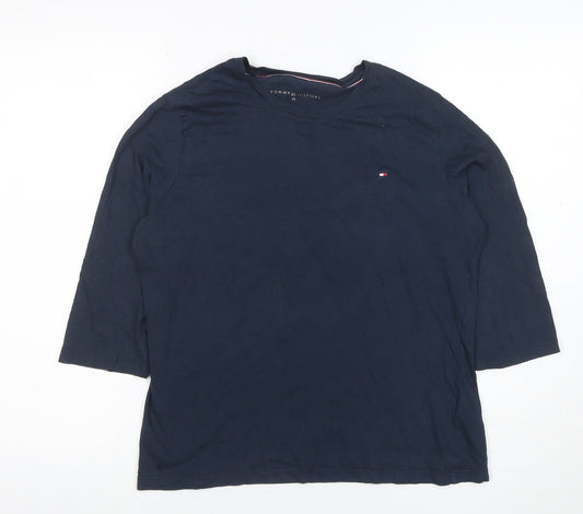 Tommy Hilfiger Women's Blue 3/4 Sleeve Cotton Jersey T-Shirt M