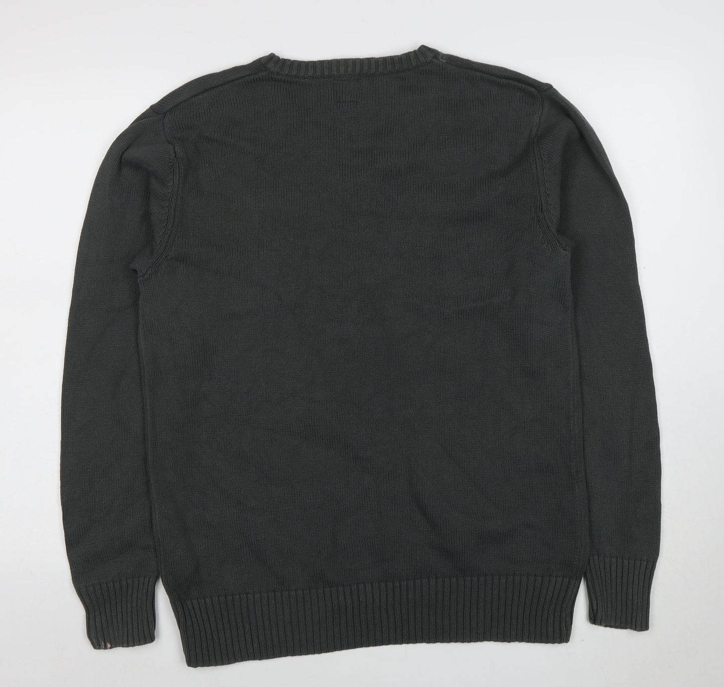 Firetrap Men’s Grey Cotton V-Neck Jumper Size L