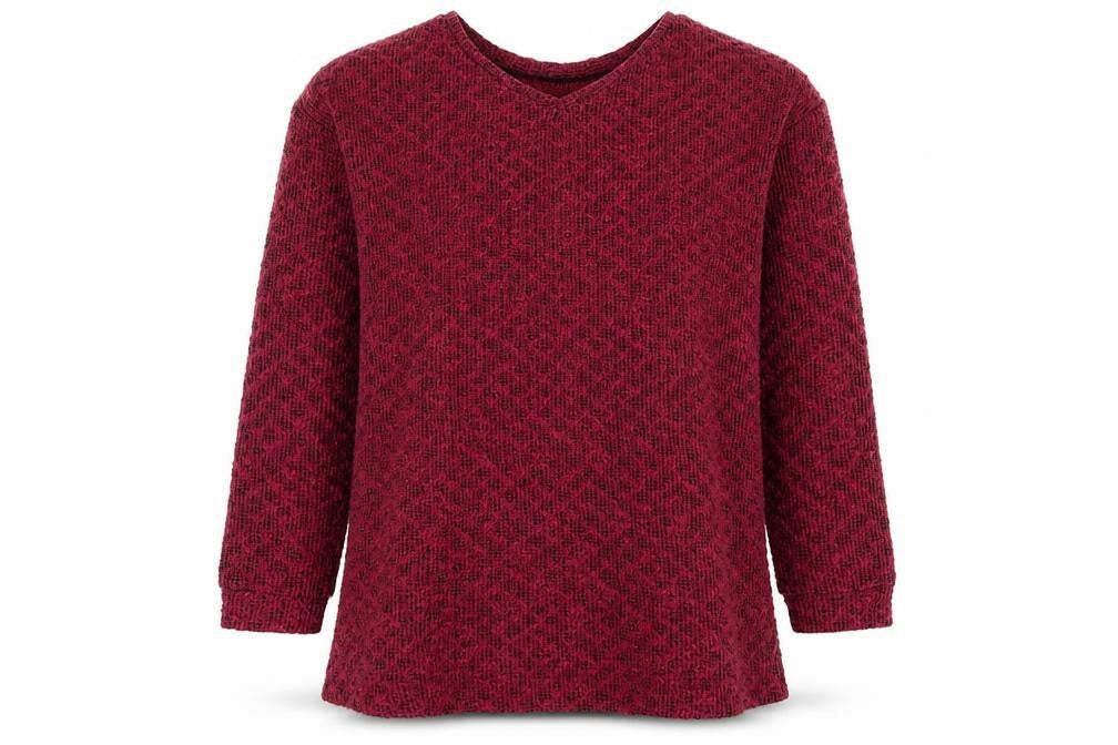 Next Women’s Red Knit Tunic Jumper Size 12 Round Neck 3/4 Sleeve