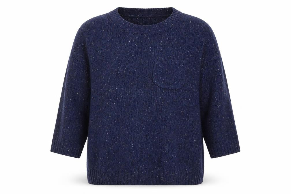 Fat Face Women’s Blue Wool Knit Crew Neck Jumper Size 16