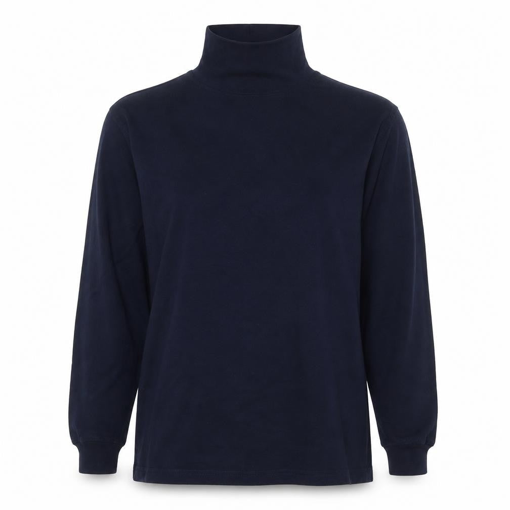 Jumpers Women’s Blue Cotton Roll Neck Long Sleeve Top Size S