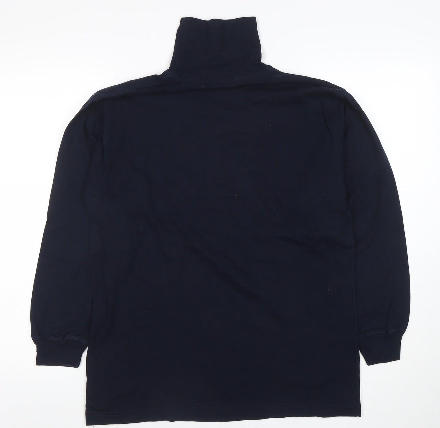 Jumpers Women’s Blue Cotton Roll Neck Long Sleeve Top Size S