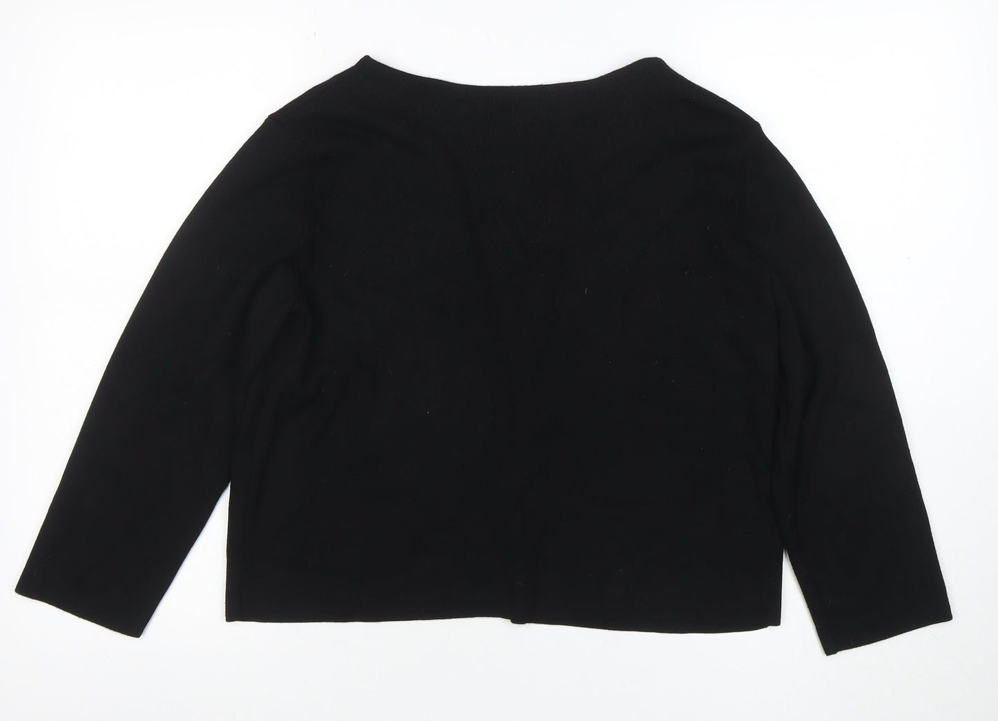 Marks and Spencer Women’s Black Size 10 Open Knit Long Sleeve Cardigan