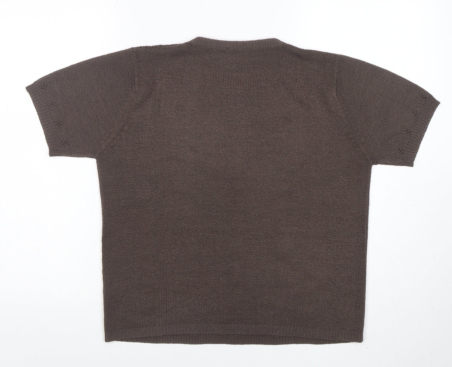Berkertex Classics Women's Brown Short Sleeve Knit Pullover Jumper Size M
