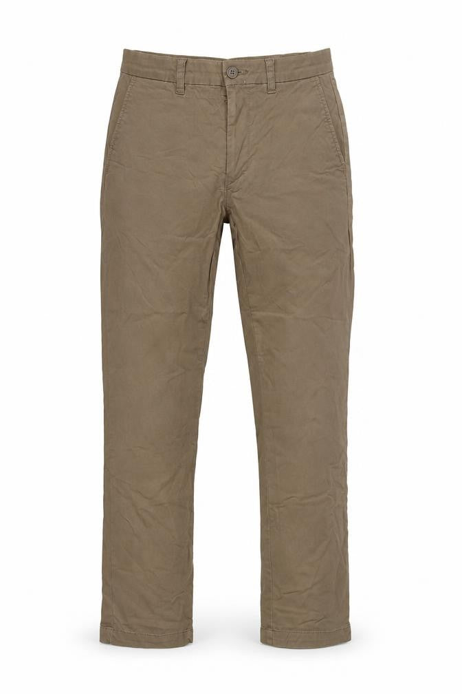 Front view of Dunnes Men's Beige Chino Trousers 30W 32L Cotton Casual
