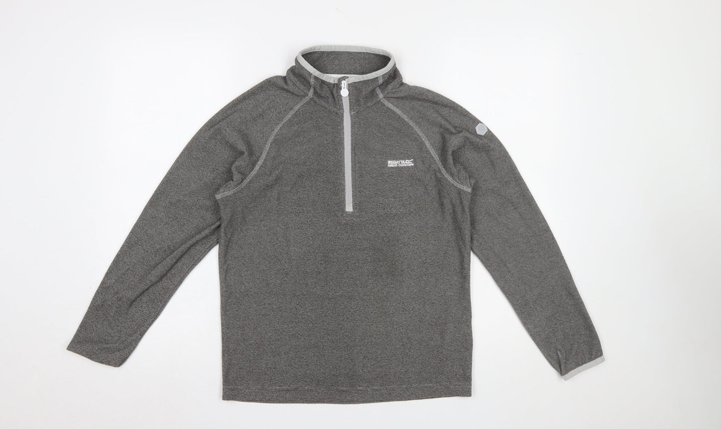 Regatta Boys Grey 14 Years 1/4 Zip Fleece Pullover Sweatshirt