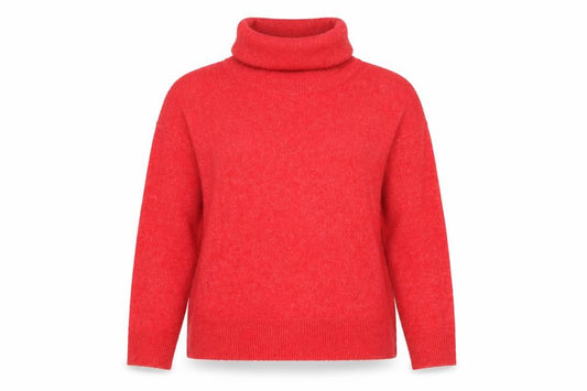 Superdry Women Red Alpaca Blend Roll Neck Jumper Size 12