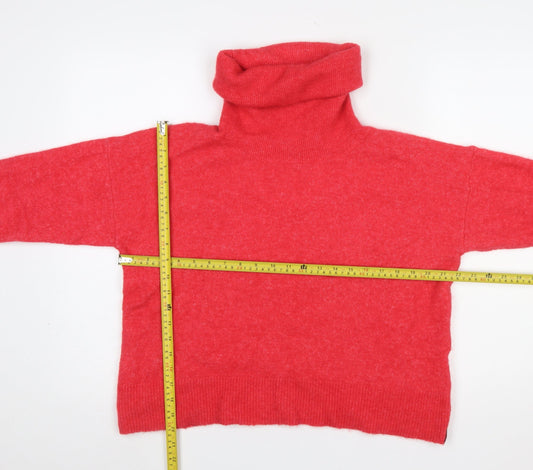 Superdry Women Red Alpaca Blend Roll Neck Jumper Size 12
