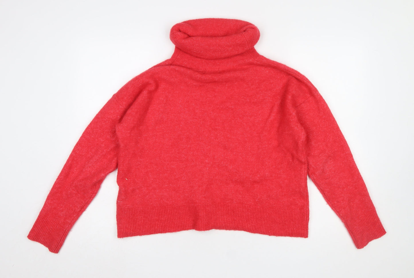 Superdry Women Red Alpaca Blend Roll Neck Jumper Size 12
