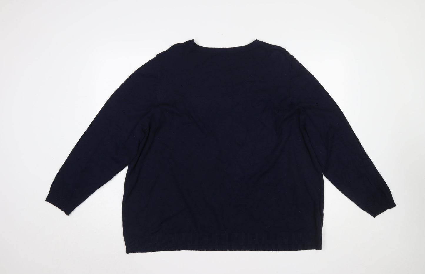Bonmarché Women’s Navy Blue Embroidered Bee Jumper Size 24/26 Viscose Blend