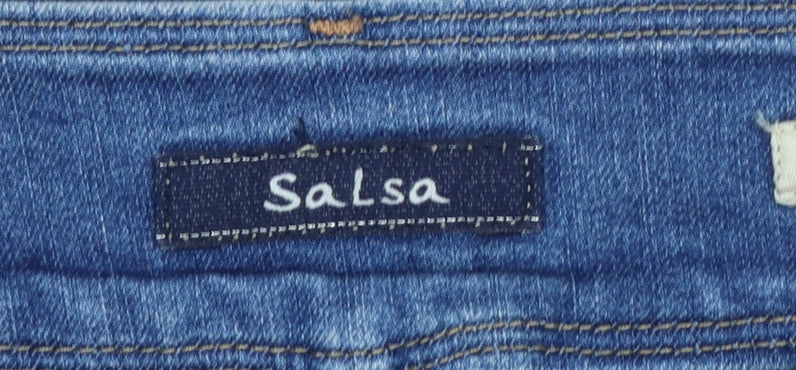 Salsa Women’s Blue Skinny Jeans Size 14 Mid Rise Stretch Denim