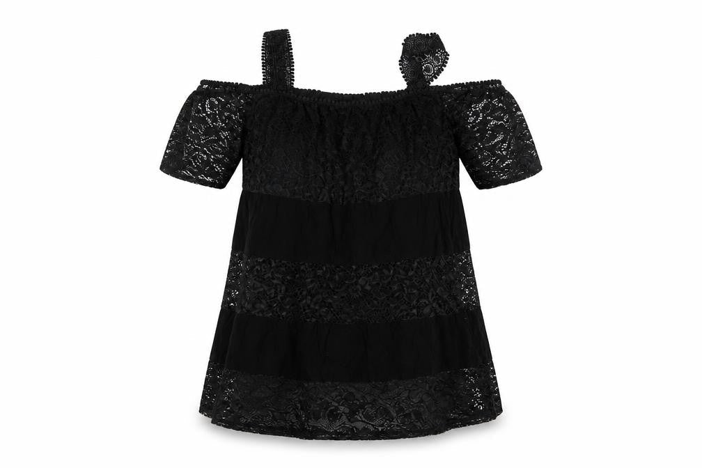 Topshop Women’s Black Lace Off Shoulder Blouse UK 8