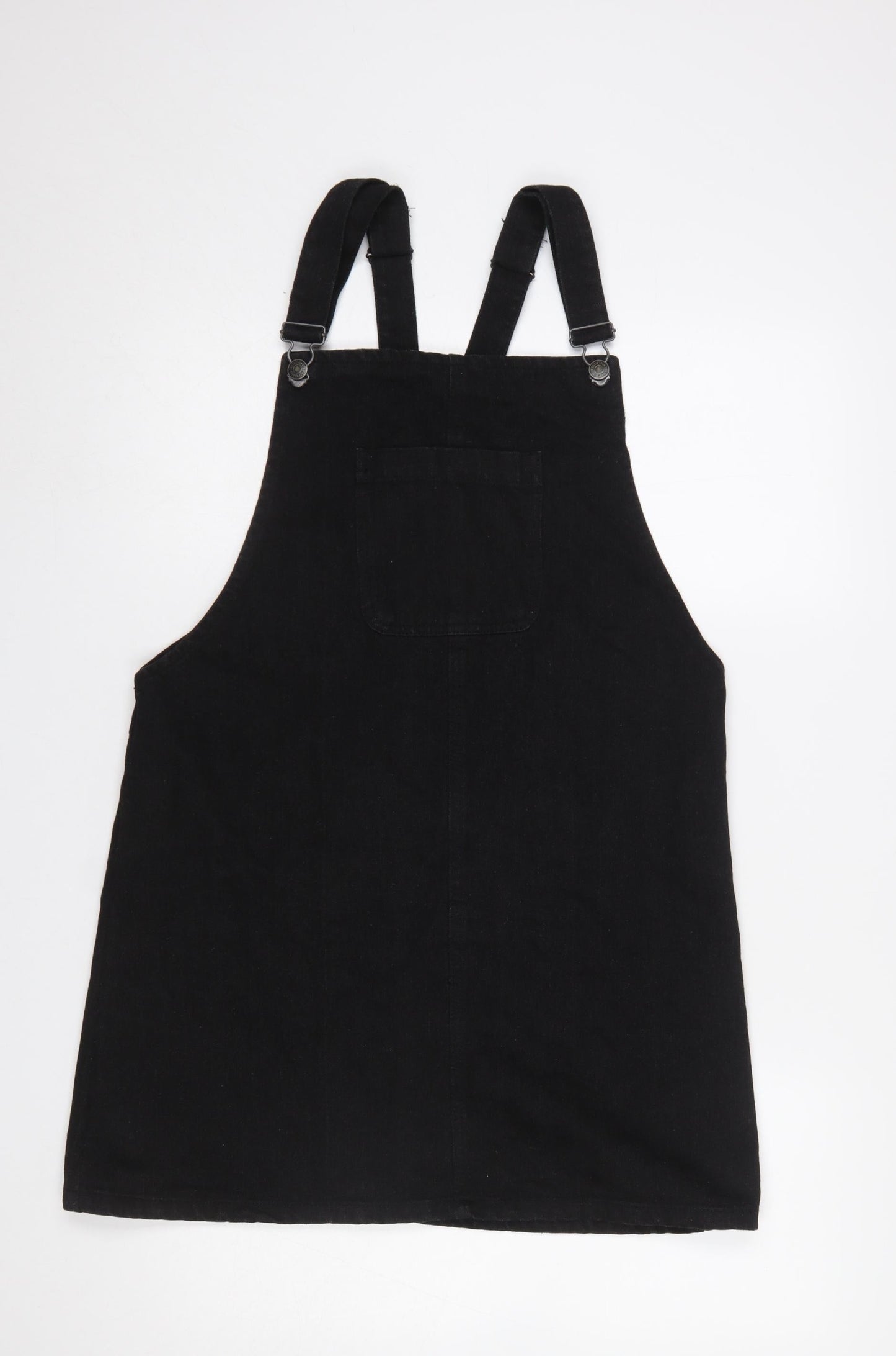 Denim Co Women’s Black Cotton Pinafore Dress Size 12
