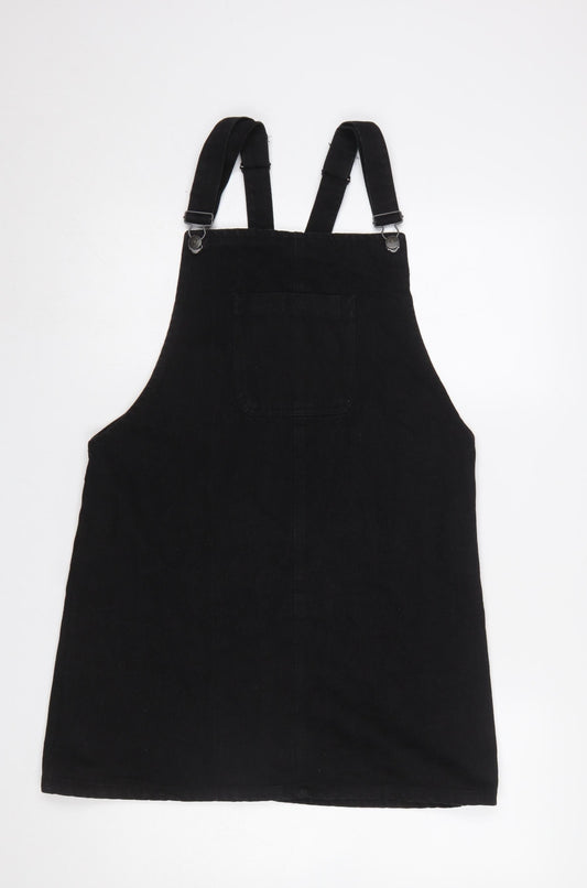 Denim Co Women’s Black Cotton Pinafore Dress Size 12